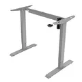 Pracovný stôl, elektricky nastaviteľná výška, šedá doska, 75x159cm, rozsah 500 mm, šedý, 70 kg nosnosť, ergo