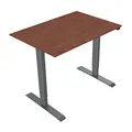 Ďalší obrázok produktu Pracovný stôl, elektricky nastaviteľná výška, čerešňa, 75x120cm, rozsah 500 mm, šedý, 70 kg nosnosť, ergo