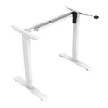 Pracovný stôl, elektricky nastaviteľná výška, čerešňa, 75x120cm, rozsah 500 mm, biely, 70 kg nosnosť, ergo