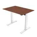 Pracovný stôl, elektricky nastaviteľná výška, čerešňa, 75x159cm, rozsah 500 mm, biely, 70 kg nosnosť, ergo