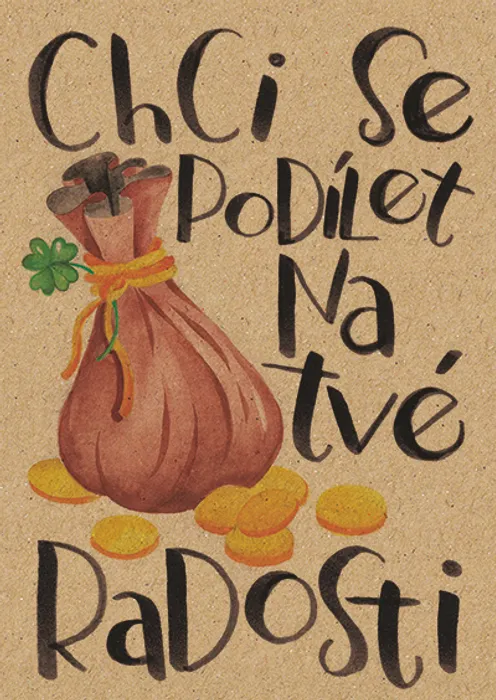 Hlavný obrázok produktu Přáníčko BeBechy - recyklovaný papír - Měšec