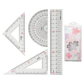 Pravítko M&G 15 cm Sakura, súprava 4 ks