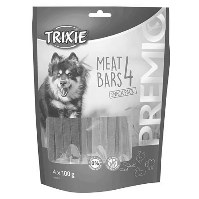 Hlavný obrázok produktu PREMIO 4 Meat Bars - pásky kuřecí, kachna, jehněčí, losos, 4x100g