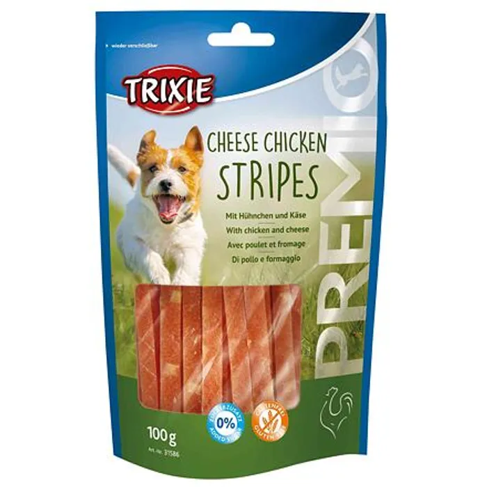 Hlavný obrázok produktu Premio CHICKEN CHEESE STRIPES - kuřecí pásky se sýrem 100g