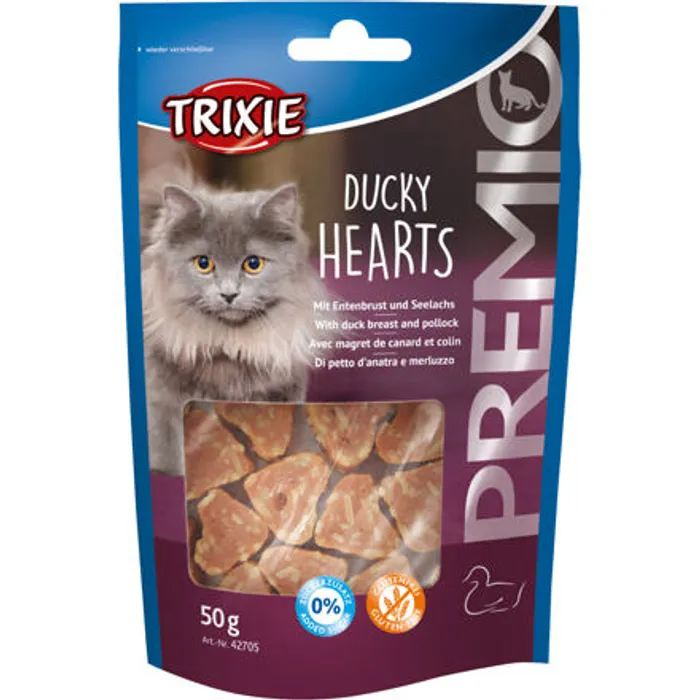 Hlavný obrázok produktu Premio HEARTS light- srdíčka z kachních prsíček a lososa 50g