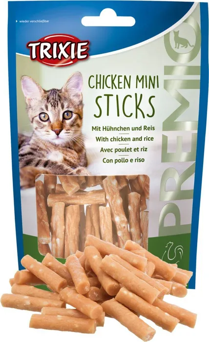 Hlavný obrázok produktu Premio MINI STICKS - mini tyčinky kuřecí s rýží 50 g