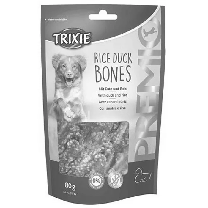 Hlavný obrázok produktu Premio RICE DUCK BONES - kostičky s kachnou a rýží 80 g