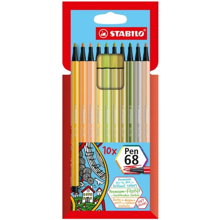 Hlavný obrázok produktu Prémiový vláknový fix - STABILO Pen 68 - 10 ks sada