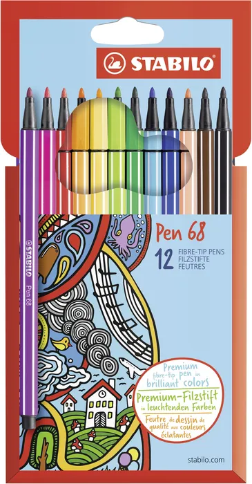 Hlavný obrázok produktu Prémiový vláknový fix - STABILO Pen 68 - 12 ks sada