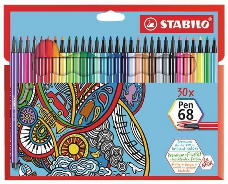 Hlavný obrázok produktu Prémiový vláknový fix - STABILO Pen 68 - 30 ks sada