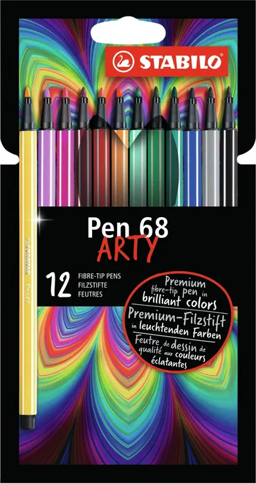 Hlavný obrázok produktu Prémiový vláknový fix - STABILO Pen 68 - ARTY - 12 ks sada