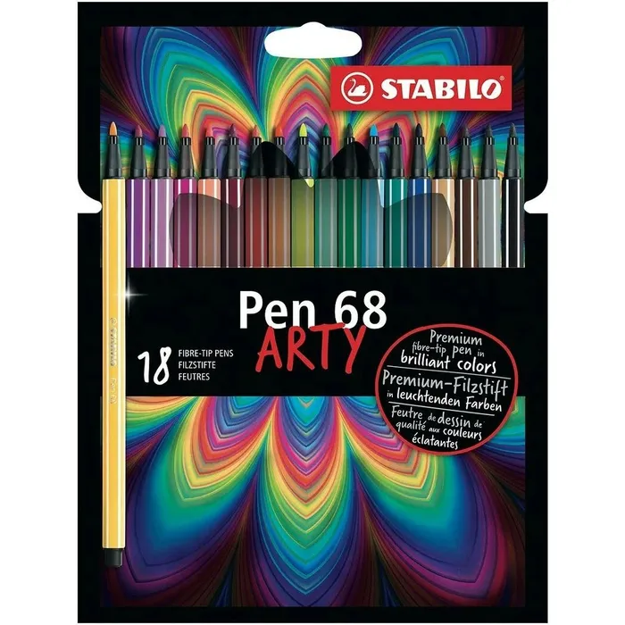 Hlavný obrázok produktu Prémiový vláknový fix - STABILO Pen 68 - ARTY - 18 ks sada