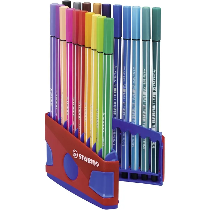 Hlavný obrázok produktu Prémiový vláknový fix - STABILO Pen 68 - ColorParade - 20 ks deskset modrá/červená