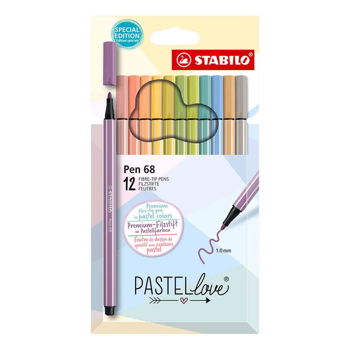 Hlavný obrázok produktu Prémiový vláknový fix - STABILO Pen 68 - Pastellove - 12 ks sada