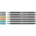 Prémiová vláknová metalická fixka STABILO Pen 68 metallic - 6 ks sada v plechu
