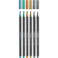 Prémiová vláknová metalická fixka STABILO Pen 68 metallic - 6 ks sada v plechu