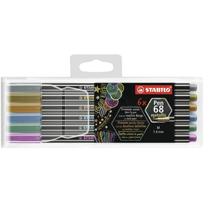 Hlavný obrázok produktu Prémiový vláknový metalický fix - STABILO Pen 68 metallic - 6 ks sada