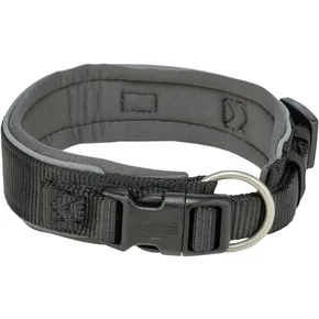 PREMIUM obojok extra široký, čierna/grafit M-L: 40-48 cm/40 mm