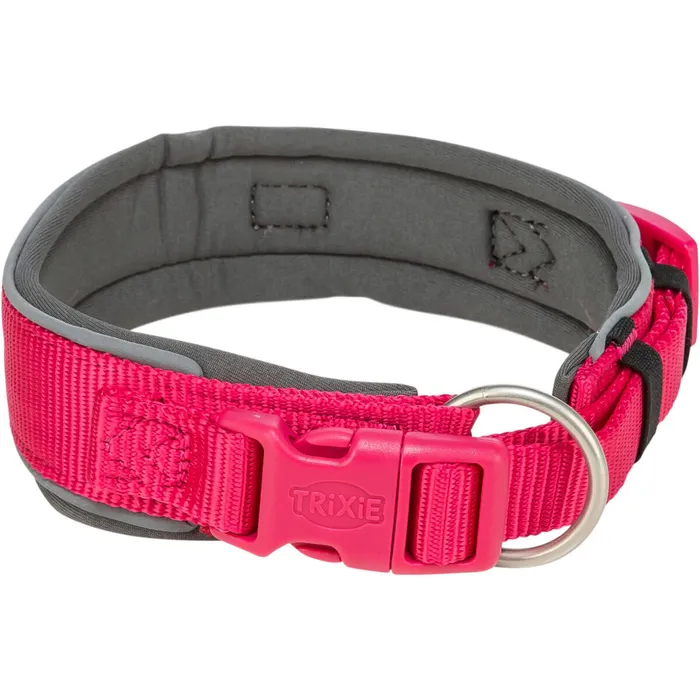 Hlavný obrázok produktu PREMIUM obojek extra široký, fuchsia/grafit S-M: 33-42 cm/35 mm