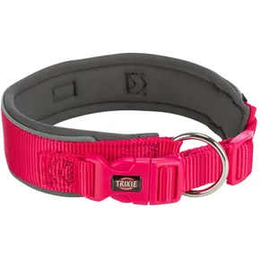 PREMIUM obojok extra široký, fuchsia/grafit XS-S: 27-35 cm/25 mm