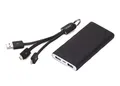 Prenosná batéria, čierna, s LED lampou a nabíjacím káblom, 5000 mAh, TROIKA