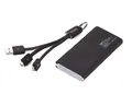 Prenosná batéria, čierna, s LED lampou a nabíjacím káblom, 5000 mAh, TROIKA
