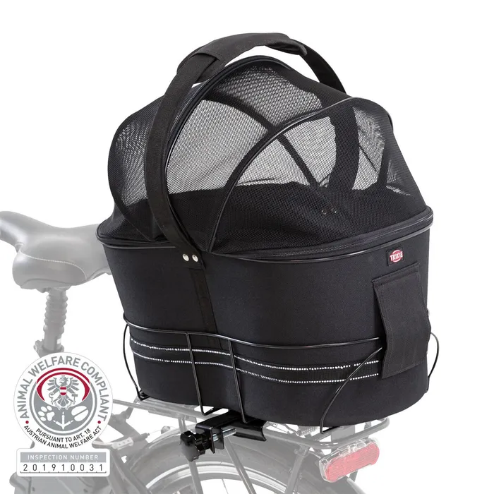 Hlavný obrázok produktu Přepravka na zadní nosič kola pro psa,kryt síťovina 29 x 42 x 48 cm (max. 6kg)