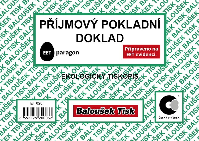 Hlavný obrázok produktu Příjmový pokladní doklad A6 ET020