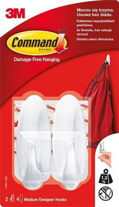 Hlavný obrázok produktu Přilepovací háčky "Command", oválné, středně velké, 3M SCOTCH