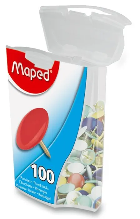 Hlavný obrázok produktu Připínáčky barevné, 100 ks, mix barev
