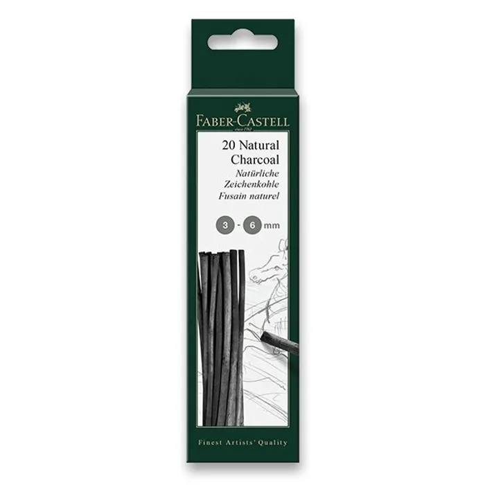 Hlavný obrázok produktu Přírodní uhel Faber-Castell Pitt Monochrome 3-6 mm, 20 kusů