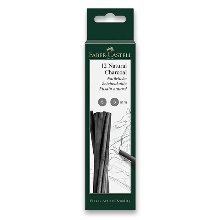 Hlavný obrázok produktu Přírodní uhel Faber-Castell Pitt Monochrome 5-8 mm, 12 kusů