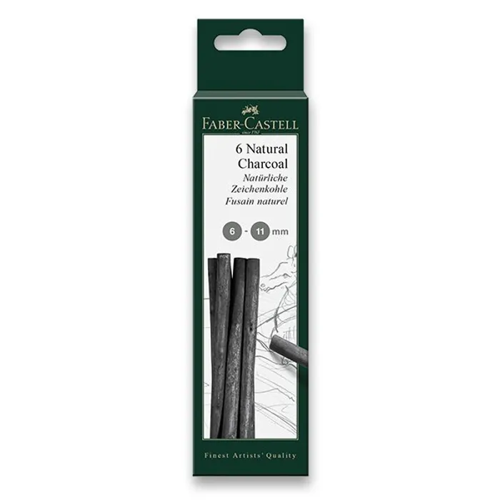 Hlavný obrázok produktu Přírodní uhel Pitt Monochrome 7-12mm BL 6ks Faber Castell (129398)