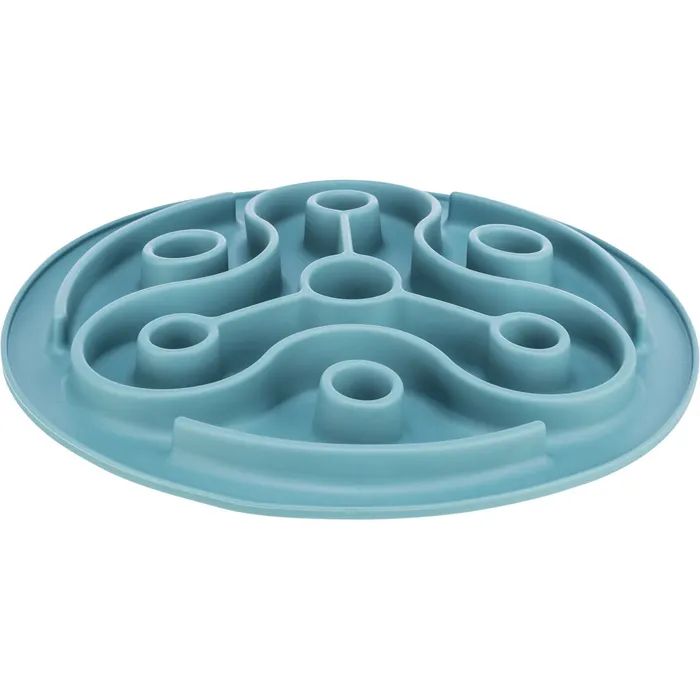 Hlavný obrázok produktu Protihltací talíř Slow feeding TRIANGL, k pomalému krmení, TPE, o 28 cm, modrá