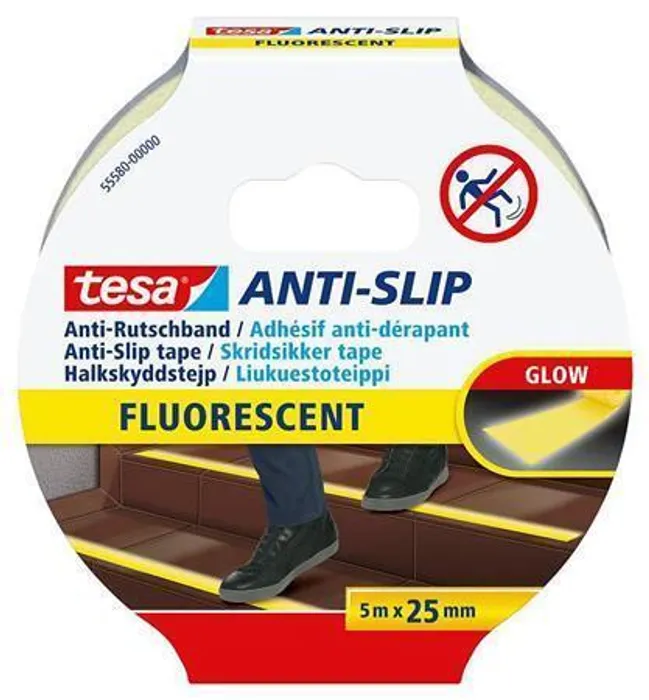 Hlavný obrázok produktu Protiskluzová páska "Anti-Slip 55580", fluorescenční, 25 mm x 5m, TESA