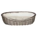 Ďalší obrázok produktu Prútený kôš sivý, s flísovým vankúšom 80cm