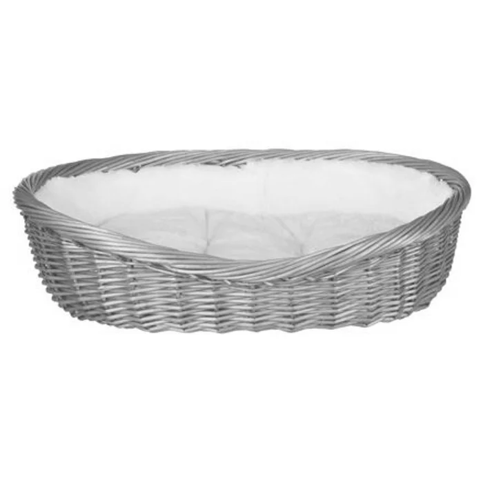 Hlavný obrázok produktu Proutěný koš šedý, s flísovým polštářem 70cm