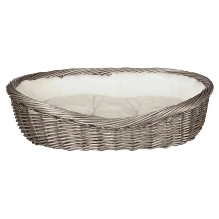 Hlavný obrázok produktu Proutěný koš šedý, s flísovým polštářem 80cm