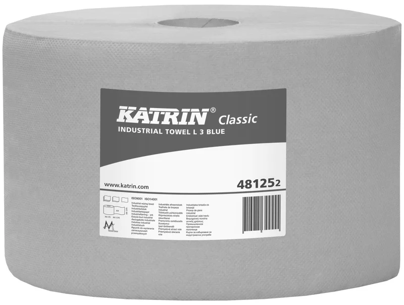 Hlavný obrázok produktu Průmyslová papírová utěrka KATRIN CLASSIC L 3-vrstv. 190m -modrá, laminovaná