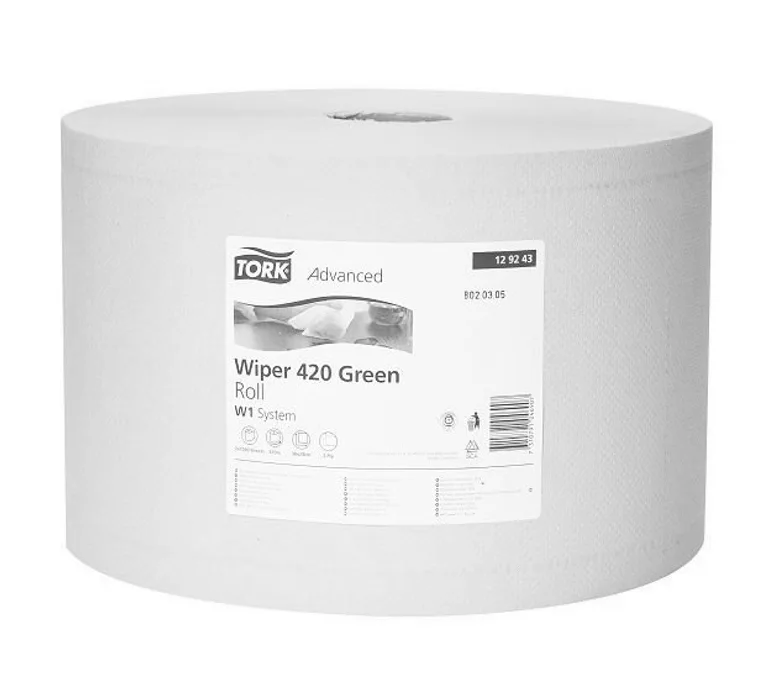 Hlavný obrázok produktu Průmyslová papírová utěrka Tork 129243 Advanced Wiper 420 zelená 1500 útržků [1 ks]
