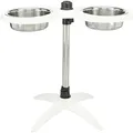 Ďalší obrázok produktu Psí bar, nastaviteľný do 54cm, melamín/nerez. misky 2 × 2.4 l/o 25 cm, biela