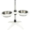 Psí bar, nastaviteľný do 54cm, melamín/nerez. misky 2 × 2.4 l/o 25 cm, biela