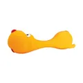 Ďalší obrázok produktu Psík ležiaci - tvar činky, so zvukom, 22 cm, latex, oranžová, HipHop
