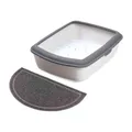 Polkruhová PVC predložka sivá k WC 41 x 25 cm