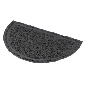 Polkruhová PVC predložka sivá k WC 41 x 25 cm