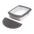 Polkruhová PVC predložka sivá k WC 59 x 35cm