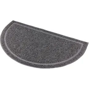 Polkruhová PVC predložka sivá k WC 59 x 35cm
