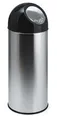 Push top wastebin, 55 l, kovový, VEPA BINS, silver/black