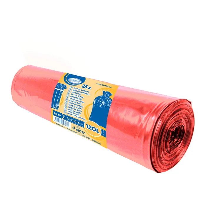 Hlavný obrázok produktu Pytel na odpadky (LDPE) červený 70 x 110 cm 120L [25 ks]