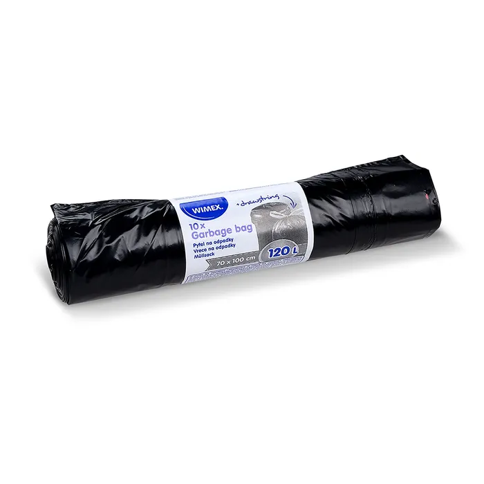 Hlavný obrázok produktu Pytel na odpadky (LDPE) zatahovací černý 70 x 100 cm 120L [10 ks]